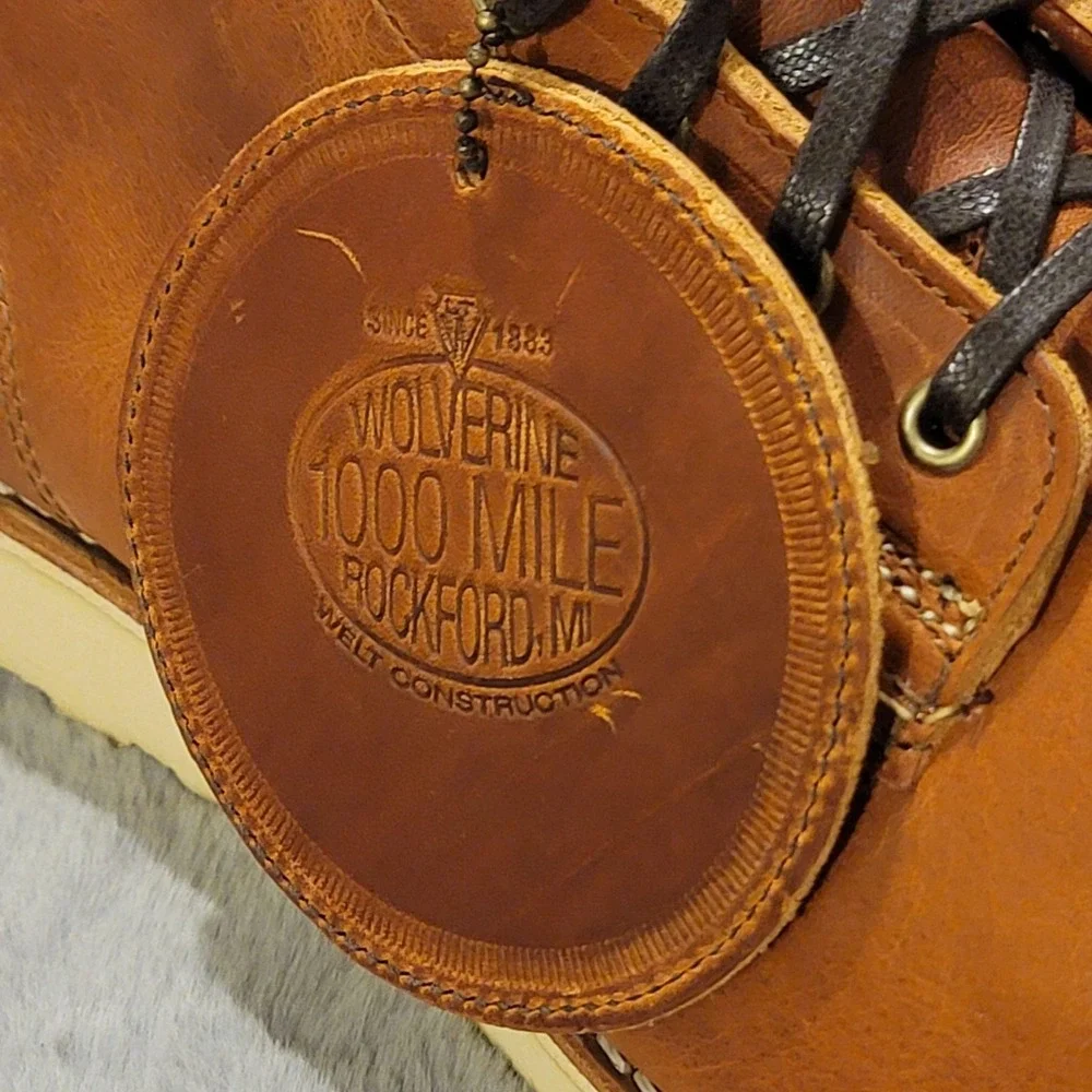 Wolverine 1000 Mile Boots Mens 13 Brown Buffalo Trace Chukka Made USA Lace Up